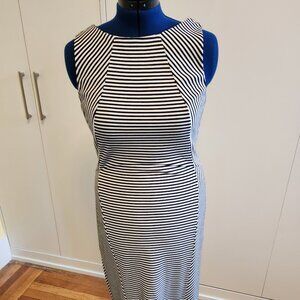 Banana Republic Black/White striped midi dress - sz 14